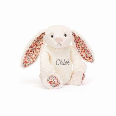 Jellycat Blossom Cream Bunny with Cream Jumper New Zealand | FYJRM4162